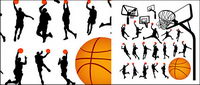 Basketball figure silhouettes and Lan Qiujia
