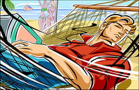 People illustrations - the beaches, hammocks, men