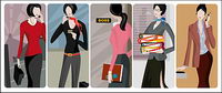 White-collar female vector material