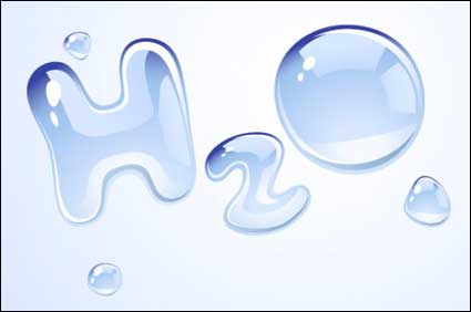 H2O shape of water drops vector material