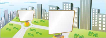 Cartoon billboards vector material