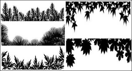 Material of various leaf silhouette vector