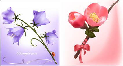 Beautiful flowers vector material