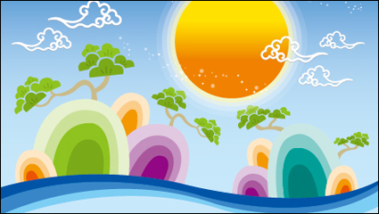 Chinese traditional elements - vector landscape