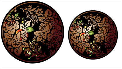 Colorful folk art painting vector - 04