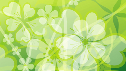 Fresh summer flowers vector background material -2