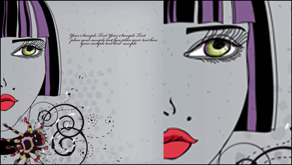 Beautiful hand-drawn fashion illustration 02-- vector material