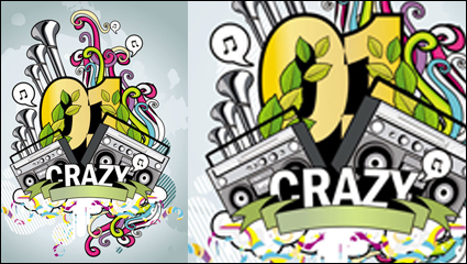 The trend of music posters 04-- vector material