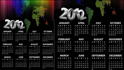 2012 calendar template vector material