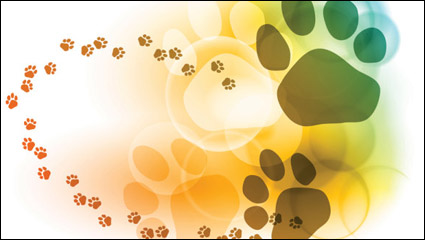 Colorful bubble footprints background - vector