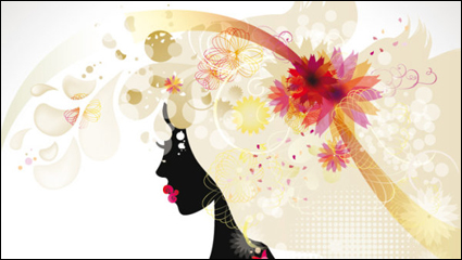 Fashionable beauty silhouette 03 - vector