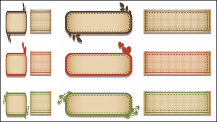 The silhouette of the simple and elegant checkered decorative banner vector material