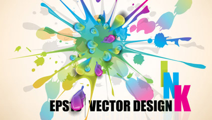Color paint splash background 04 - vector