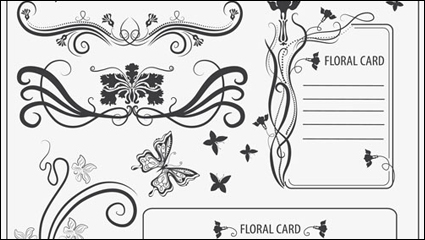 European-style lace pattern 04-- vector material
