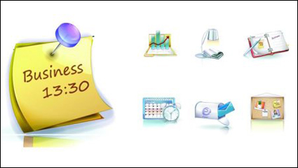 Sophisticated 3D business icon vector material -3