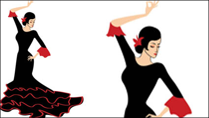 Exquisite cartoon dancer 05-- vector material