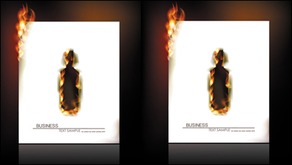 Flame burning paper effect 03 - vector material