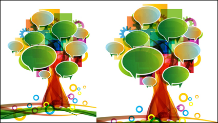 Dialog box made ​​of large trees 01 - vector material