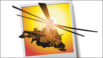 Combat helicopters - Apache - vector