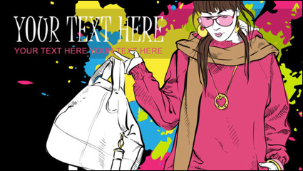 Fashion beauty 04 - vector material