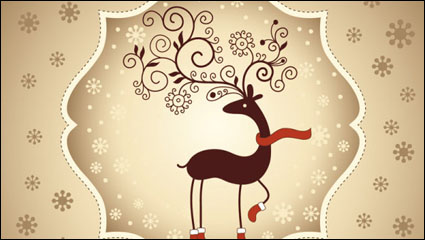 Beautiful Christmas card 02 - vector material