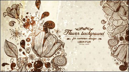 Retro pattern line draft background 01 - vector material