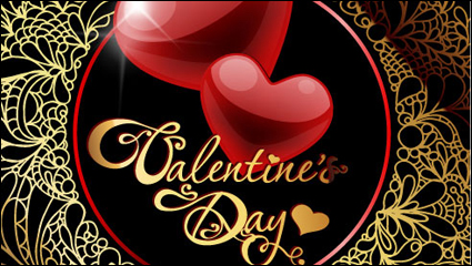 Retro Valentine card 01 - vector material