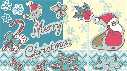 Christmas decoration stickers 01 - vector material