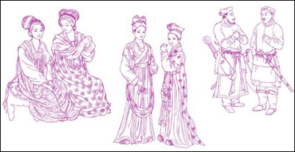 Ancient Chinese Fashion Design Vector