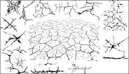 Series of black and white design elements vector material -2 (crack)