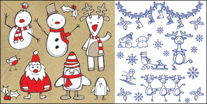 Elk, socks, bib, scarf, ski, decoration vector