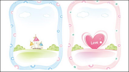 Houses, flowers, sky, clouds, Valentine