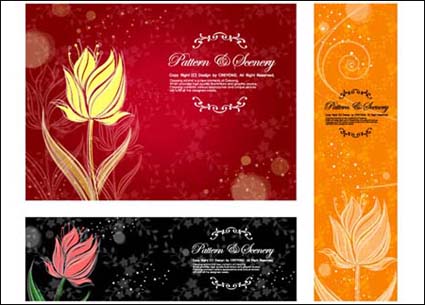 Tulips, hand-painted style, material