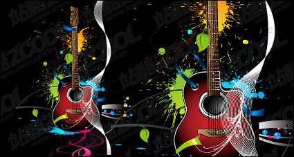 Guitar trend vector illustrations material