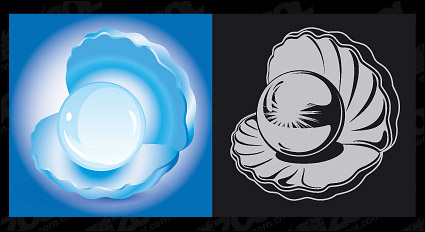 Vector material pearl mussels