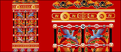 Classical Chinese crane with auspicious designs
